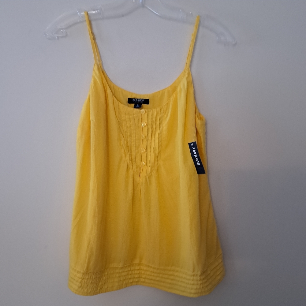 Yellow Cotton Mix Camisole Top
